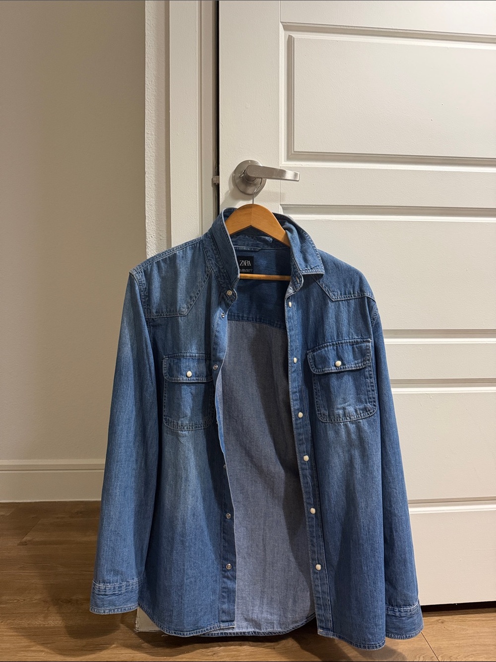 Zara Blue Denim Shirt Jacket